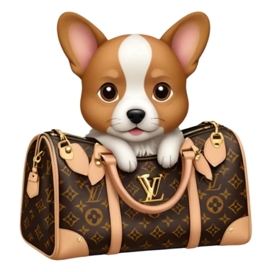 dog in Louis Vuitton bag sticker