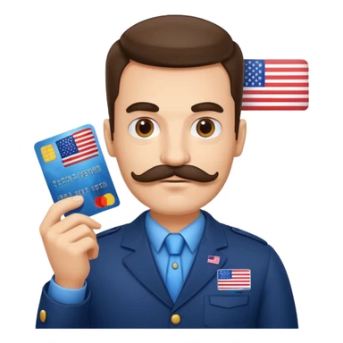 stefan cel mare credit card with us flagwith mustache sticker
