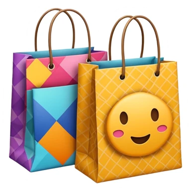 2 beautiful shopping bag with different pattern sticker