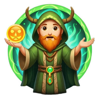 druid character summoning glow circle excited sticker