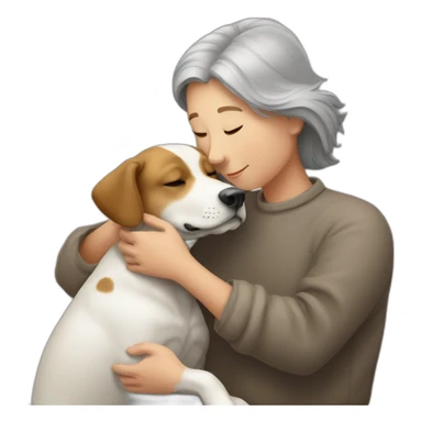 Un humain qui caresse en chien sticker