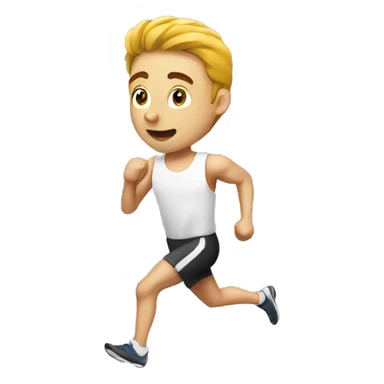 man doing a running test sticker