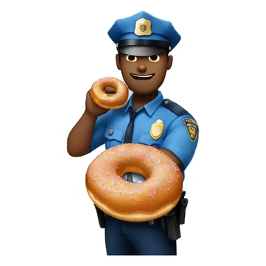 Cop eating a doughnut sticker