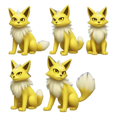Yellow lombax-Zeraora-Renamon-cat full body sticker