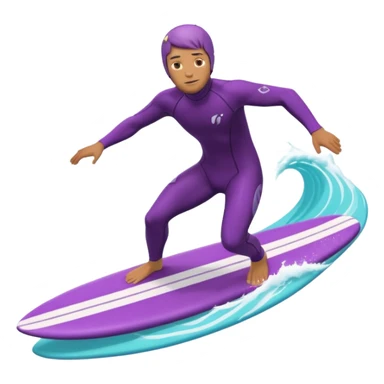 glitter surfer purple surf in wave ocean cian sticker