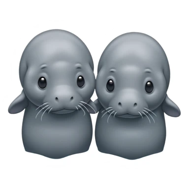 two manatees sad and apart sticker