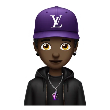 Goth boy with purple louis vuitton cap  sticker