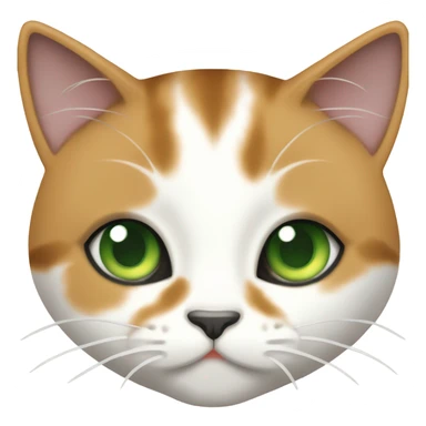 Calico Cat Full Body Green Eyes sticker