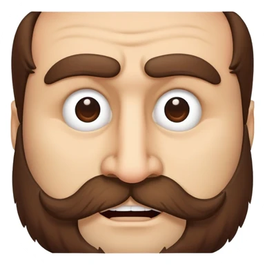 hairy man with a crooked nose sticker