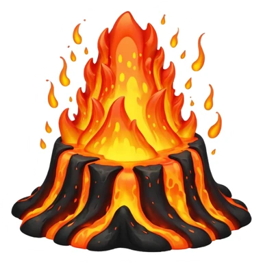 create an emoji of a little lava flow, no face just the lava sticker