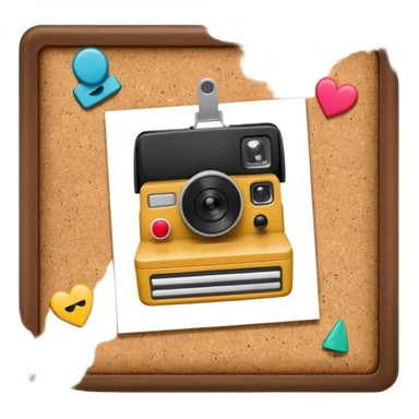 Collage board with polaroid photo sticker