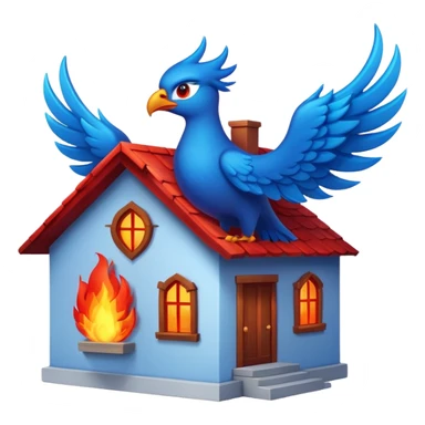 Blue Phoenix over house sticker