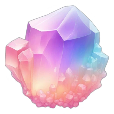 Pastel gradient crystal cluster sticker