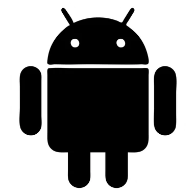 android robot black silhouette simple flat sticker