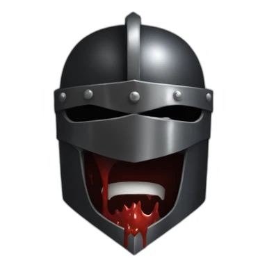 upper body of black knight, bloody sticker