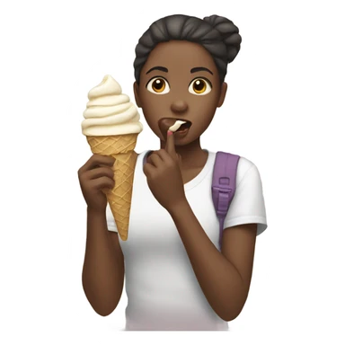 Girl eating ice cream sticker