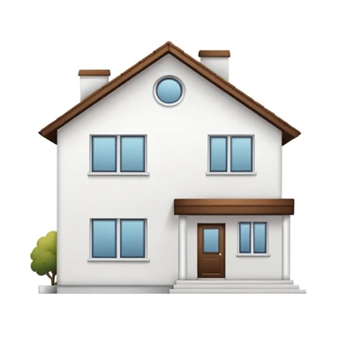 shared house minimalistic on white background, fullly filled sticker