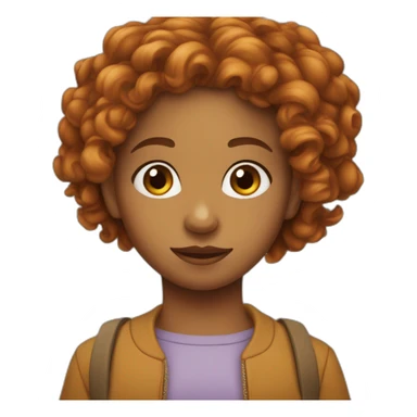 Fille métisse cheveux bouclés roux sticker