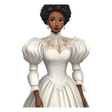White victorian dress gown sticker
