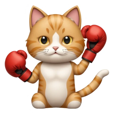Cat with boxing gloves sticker