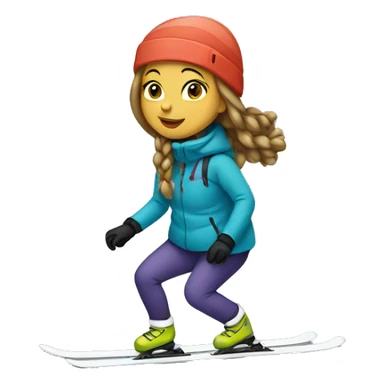 Girls skiing sticker