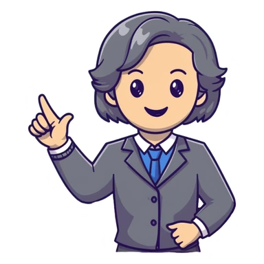 smiling English teacher with airtouch hair and grey-green eyes teaching in a classroom with chalkboard sticker