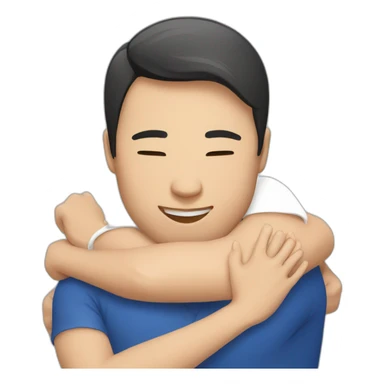 russian hugs asian sticker