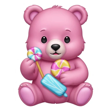 Pink Bear with candy sticker
