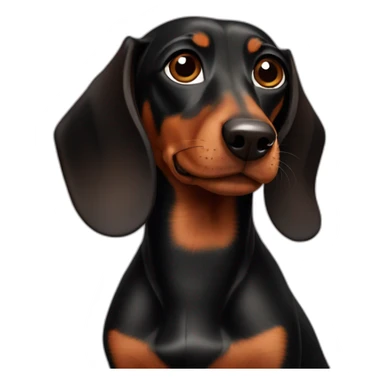 Black and brown dachshund dog sticker