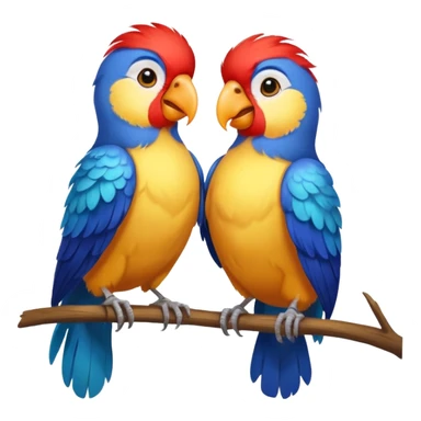 A beautiful love birds singing sticker