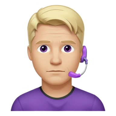 Clint barton with purple hearing aides and blonde hair sticker