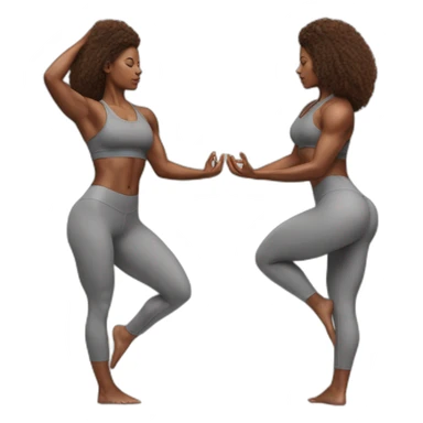 hyper realistic fitness model holding yoga pose bum view sticker