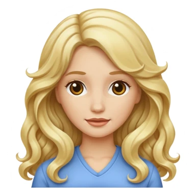 White female with long blonde wavy hair sticker