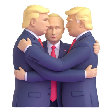 Putin and Trump embracing sticker
