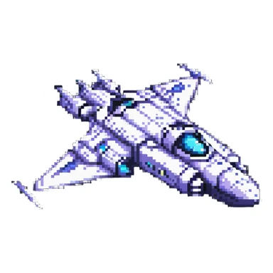Space cruiser with sleek design and glowing engines, flying through stars sticker
