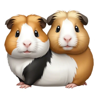 Two guinea pigs. One is black and white. The other is blonde and white. sticker