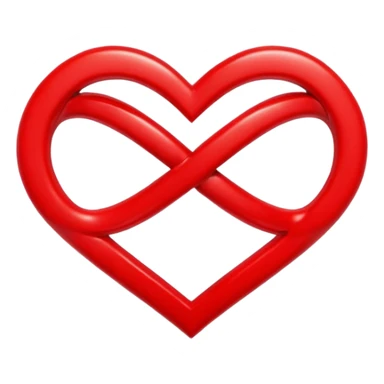Infinity sign laied over a red heart sticker