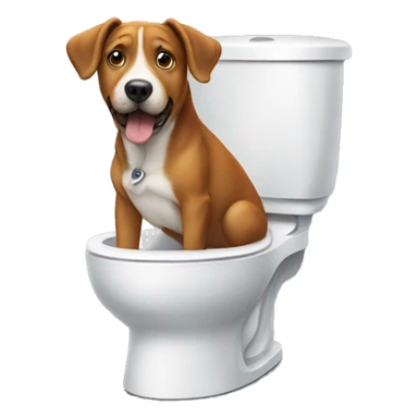 Dog on toilet sticker