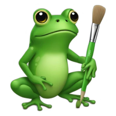 Frog designing with a brush sticker