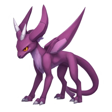 Mauve-maroon-red-violet-colored edgy anthro-genesect-raptor-scalie-sona-Fakémon-hybrid with a mane on head and back and horns full body sticker