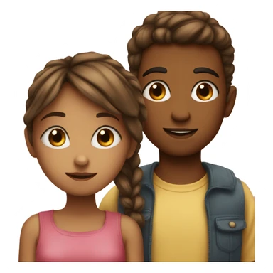Boy and girl are looking with their eyes like fell in love sticker