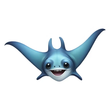 Smiley manta ray sticker