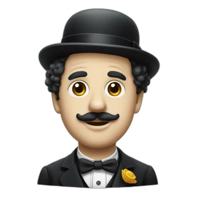 charlie chaplin with small hair sticker