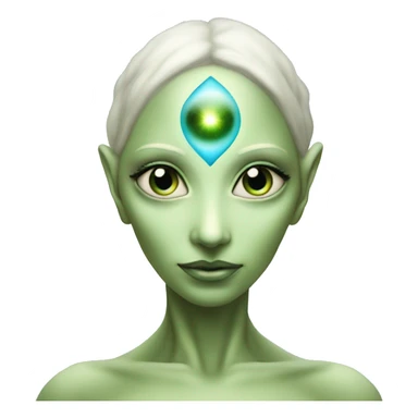 Pleiadian alien woman female third eye sticker