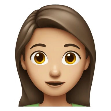 girl with brown hair suspecting sticker