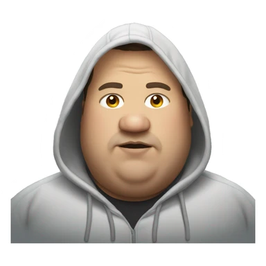 Fat man wearing a hoodie sticker