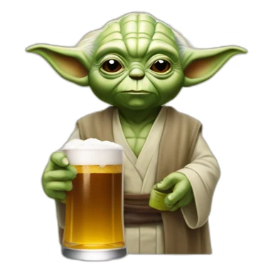 Maitre yoda qui boit une biere sticker