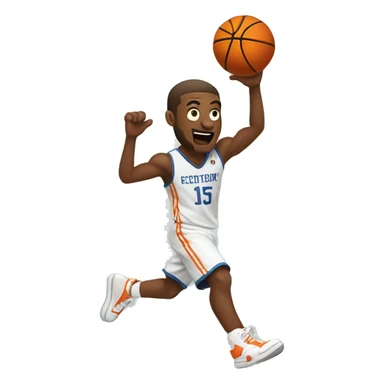 a basket ball player slam dunking sticker