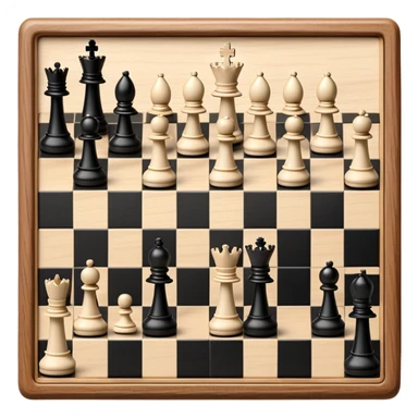 A chessboard with a few strategically placed pieces, including a king, queen, and pawns. The scene highlights the classic black and white squares of the board, emphasizing strategy and thoughtfulness in the game of chess. sticker