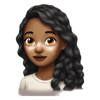 girl with a lot of vitiligo on her face sticker